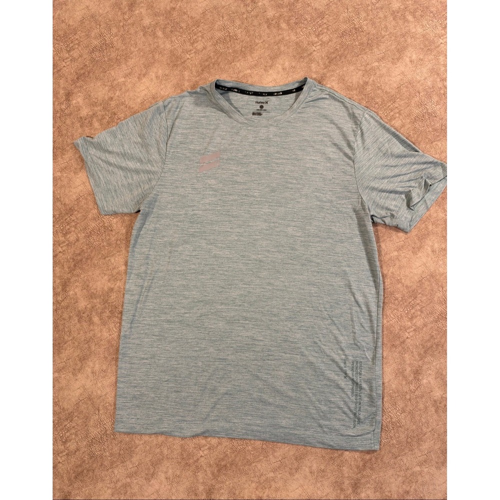 Hurley T Shirt Mens L Heather Gray Blue Small Chest Logo N63